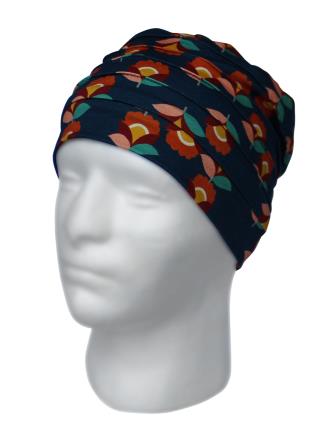 En turban af kærlighed - Marine m/retro blomst